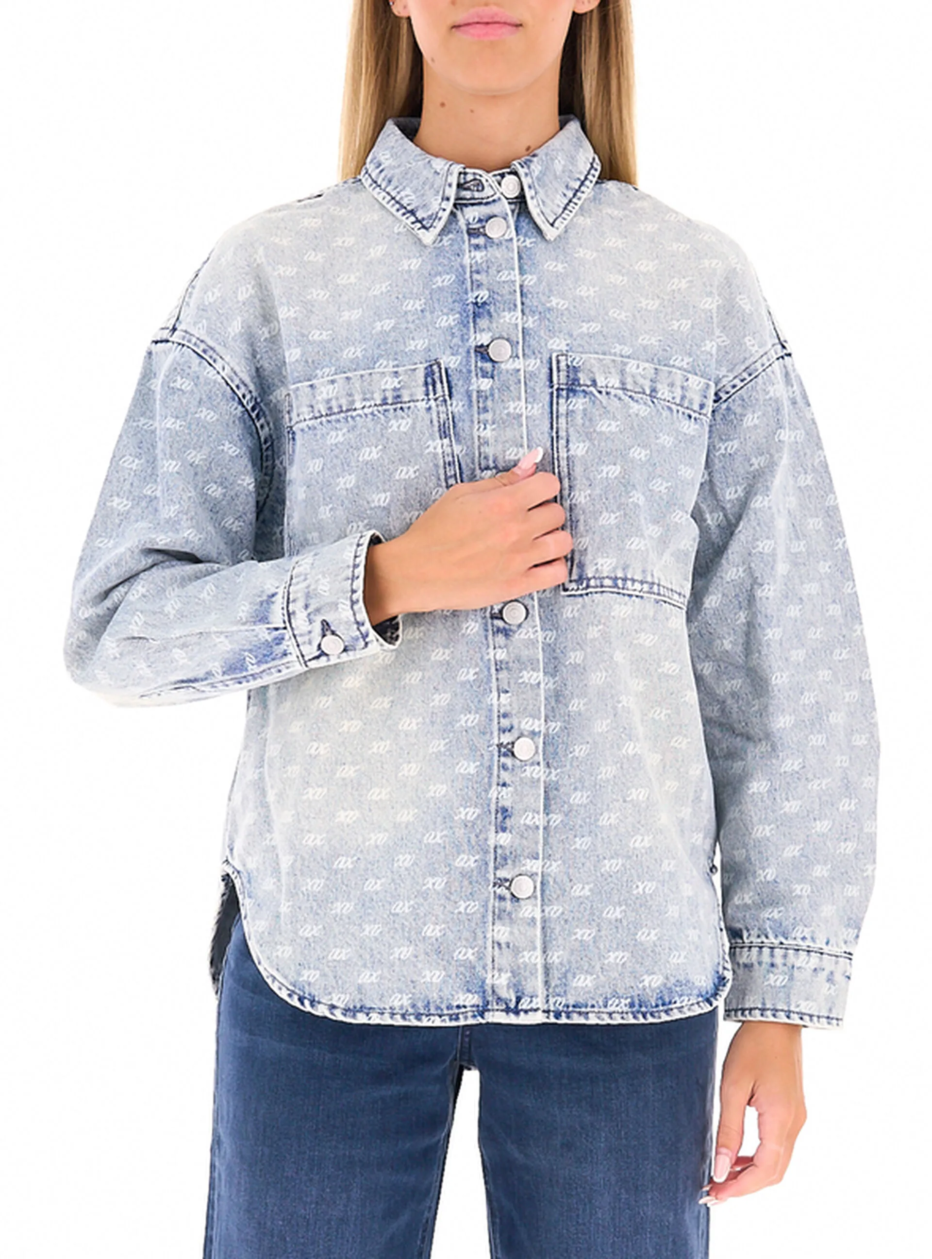 Camicia in jeans AZZURRO CHIARO S - Armani exchange - FashionsVida