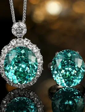Jewelry gold-plated Para Green pendant set with main stone18*20 - Aliexpress - FashionsVida