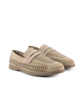 Perth Mens Suede Woven Leather Casual Loafers - - Size: 12 - Silver Street London - FashionsVida