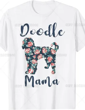 Vintage Ros Floral Golden Doodle Mom Shirt Pet Mama Gift Women T-Shirt Cotton Short Sleeve Home Clothing Outdoor - Aliexpress - FashionsVida