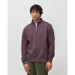 Sudadera de hombre de 100% algodón orgánico logo half zip cherry
