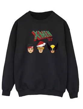 Women's Head Christmas Sweatshirt in Black Size: 3XL - Black - Size: 3XL - Marvel - FashionsVida