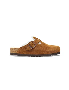 Clogs BOSTON SHEARLING SUEDE camel 36 Damen - Birkenstock - FashionsVida
