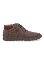 Scarpa Stringata Alta In Vera Pelle Marrone 2414 40