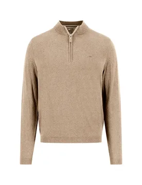 Pull à Demi-zip 1509326 Light Taupe 2XL - Fynch Hatton - FashionsVida
