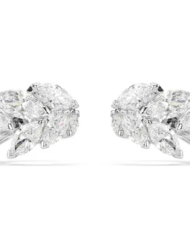 Orecchini ear cuff Mesmera, Taglio Marquise, Bianchi, Placcato rodio OS - Swarovski - FashionsVida