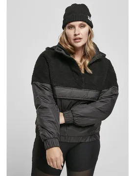 Veste Sherpa Mix Pull Over Black / Black 3XL - Urban classics - FashionsVida