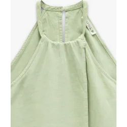 Vestido largo con cuello halter en liso
