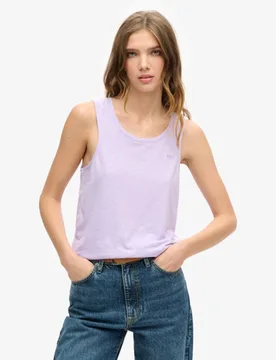 Superdry Damen Tanktop mit Weitem Rundhalsausschnitt Lila - Größe: 36 - 29.99 - FashionsVida
