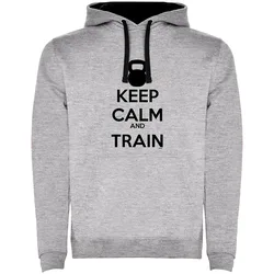 Sweat à Capuche Keep Calm And Train Two-colour Heather Grey / Black M