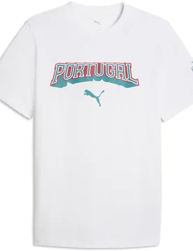 T-shirt à Manches Courtes Portugal Ftblculture White / Green Lagoon M - Puma - FashionsVida
