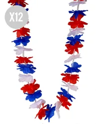 Set aus 12 dreifarbigen Frankreich-Fan-Blumenketten