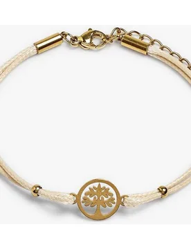Pulsera de cordón de acero inoxidable con abalorio de árbol - Parfois - FashionsVida