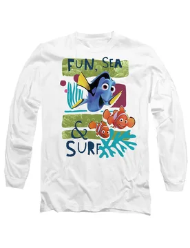 Unisex Finding Nemo Fun, Sea, Surf Long Sleeve T-Shirt, White Size: Small - White - Size: S - Disney - FashionsVida