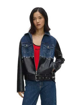 Karl Jeans Giacca B3w1026 Washed Dark Blue / Black XS - Lagerfeld - FashionsVida
