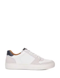 Leather Lace Up Cupsole Trainers White male