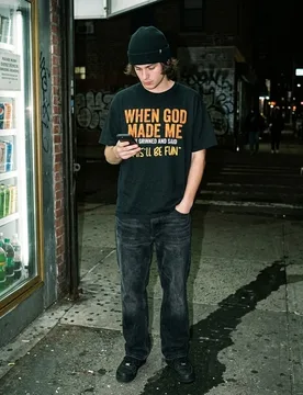 Runtime Studio When God Made Me Graphic Tee — Vintage Oversized T-Shirt - Aliexpress - FashionsVida