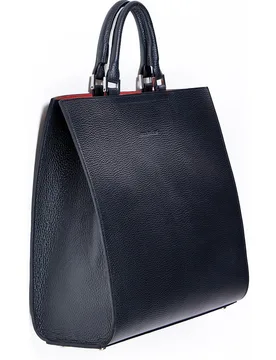Bolso de mano de cuero con cierre magnético en color - Maximilian - FashionsVida