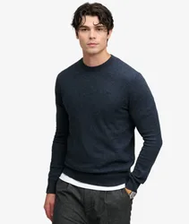 Superdry Herren Essential Leichtgewichtiger Pullover aus Wollmischung Navy - Größe: L