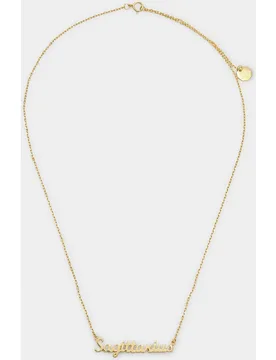 Collar de plata con lettering de signo del zodiaco sagitario - Parfois - FashionsVida