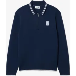 Sudadera de hombre de tenis con cremallera y cuello polo de hombre heritage en azul
