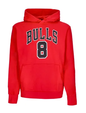 Felpa Cappuccio Uomo Nba Essential Fleece Hoodie No 8 Zach Lavine Chibul University Red - NIKE NBA - FashionsVida
