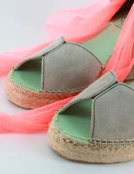 Alpargatas con cintas de mujer de tul y puntera abierta - star love - FashionsVida