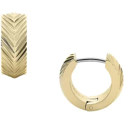 Pendientes de aro de mujer harlow de acero inoxidable con textura lineal