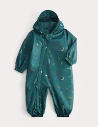 Abstract Hooded Puddlesuit (0-5 Yrs) Green Mix male