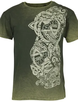 T-Shirt - Bucaneer Tattoo - S bis XXL - für Männer - Größe L - grün - Männer - male - Outer Vision - FashionsVida