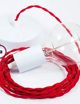 Cables Suspension Luminaire Tm09 2 M Red / White One Size - Creative - FashionsVida