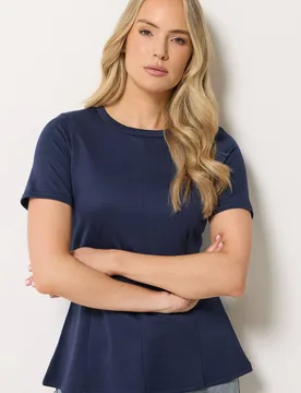 Women's Tall Seam Front Peplum Top in Dark Navy Size: 8 - Dark Navy - Size: 8 - Long tall sally - FashionsVida