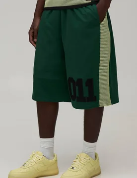 Herren Schlingen-Jersey-Shorts Mit Netzpaneelen 011 Forest Größe Small - boohooMAN - FashionsVida