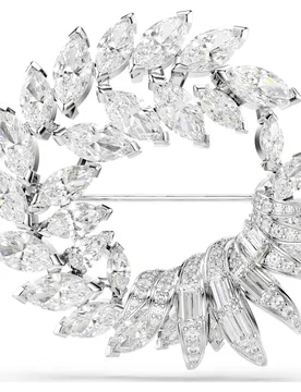 Spilla Mesmera, Taglio Marquise, Bianca, Placcato rodio OS - Swarovski - FashionsVida