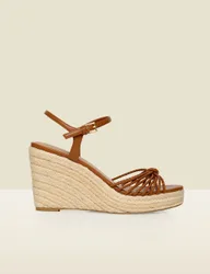 Plaited Strap Wedge Espadrilles Tan female