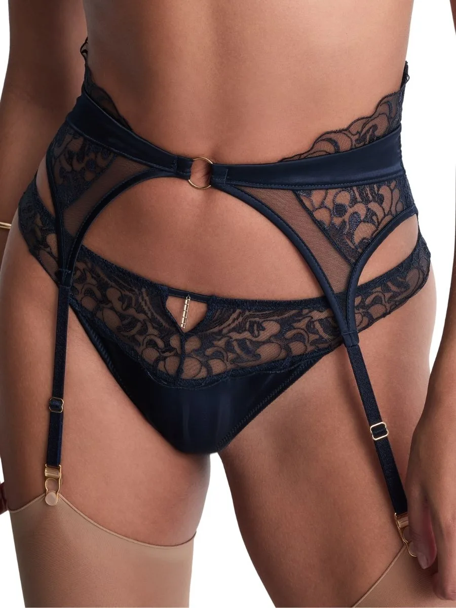 Womens Satin Memories Waist Cincher - Blue Polyamide - Size Small - Aubade - FashionsVida