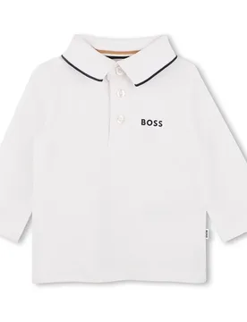 Polo A Maniche Lunghe J5381 White 2 Anni - BOSS - FashionsVida