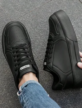 Zapatos de skate de unicolor con estampado de letras en patchwork, de moda minimalista para hombres. Zapatillas deportivas versátiles para uso al air - Shein - FashionsVida
