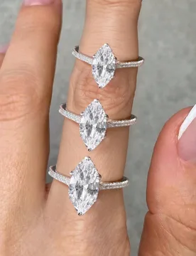 Pieza Anillo de compromiso/boda ovalado brillante de 1/2/3 quilates, , Anillo de promesa/eternidad para mujer, Regalo de joyería exquisita 6 - Shein - FashionsVida