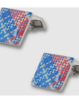 Gemelos metálicos con estampado de cuadros - Olimpo - FashionsVida