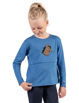 Kinder Langarmshirt MIA blau 122/128 - HKM - FashionsVida