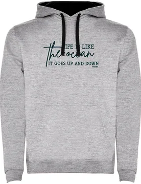 Up And Down Two-colour Hoodie Heather Grey / Black S Men,Women - Kruskis - FashionsVida