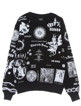 Felpa Leggera Girocollo Uomo Solid Manifesto Sweatshirt Black - IHS - FashionsVida