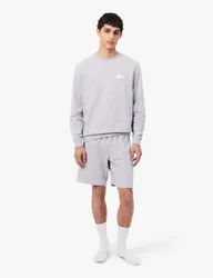 Straight Fit Fleece Pyjama Shorts Grey Mix male