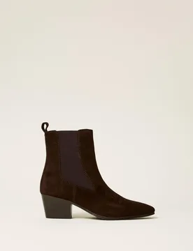Twinset Bottines en cuir velours - TWINSET - FashionsVida
