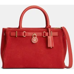 Bolso estilo mini tote de mujer confeccionado en piel y ante