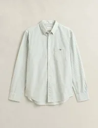 Regular Fit Poplin Striped Oxford Shirt Green Mix male