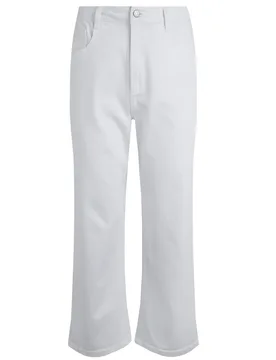 Weird Fish Soulina Wide Leg Cropped Denim Jeans Size 8 - holiday-shop womens-summer-shop offers 2-for-80-jeans offers all-offers offers womens-offers - White - FashionsVida