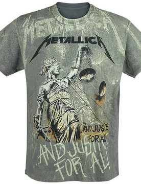 T-Shirt - ... And Justice For All - Neon Backdrop - S bis XXL - für Männer - Größe XL - charcoal - Lizenziertes Merchandise! - Männer - male - Metallica - FashionsVida