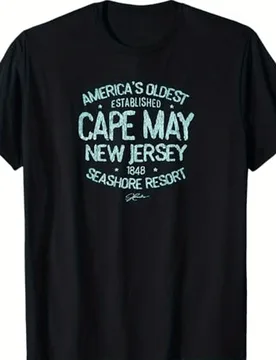 Black with White Cape May Lighthouse & Beach Print T-Shirt 100% Cotton O-Neck Short Sleeve Summer Casual Mens T-shirt Streetwear - Aliexpress - FashionsVida